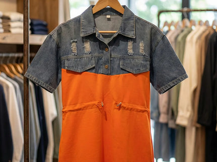 Urban Chic Two-Tone Denim Tunic Dress