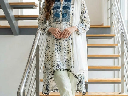 Chic Abstract Polka Dot High-Low Suit Set