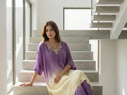 Luxurious Embroidered Kaftan Co-ord Set