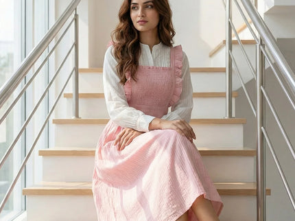 Elegant Plum Smocked Pinafore Set