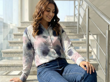 Abstract Watercolor Button-Down Shirt