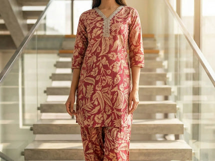 Elegant Botanical Print Co-ord Set