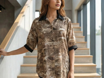 Contemporary Abstract Print Button-Down