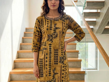 Earthy Rust Geometric Print Maxi Dress