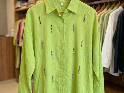 Embellished Longline Button-Down Tunic