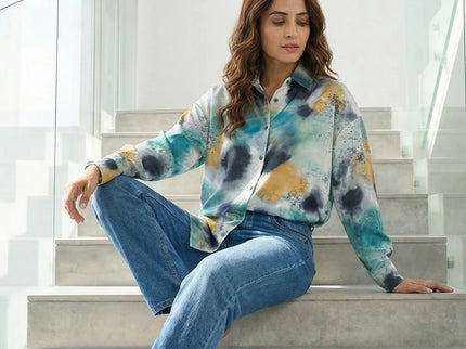 Abstract Watercolor Button-Down Shirt