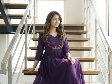 Exquisite Georgette A-Line Kurti with Hand Embroidery