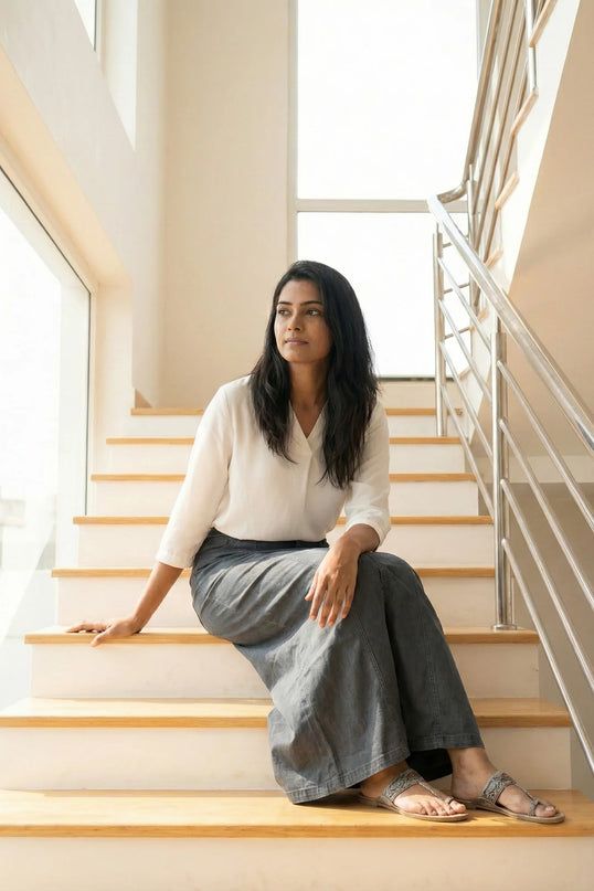 Women's Charcoal Grey Maxi Denim Skirt