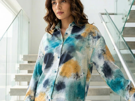 Abstract Watercolor Button-Down Shirt