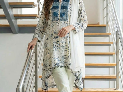 Chic Abstract Polka Dot High-Low Suit Set