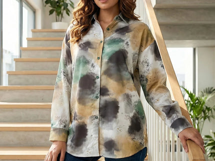 Abstract Watercolor Button-Down Shirt