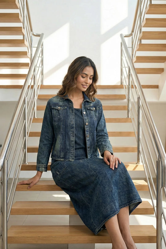 Urban Vintage Acid-Wash Denim Co-ord Set