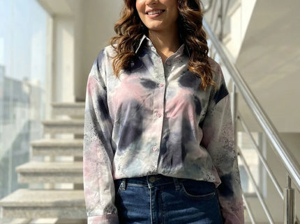 Abstract Watercolor Button-Down Shirt