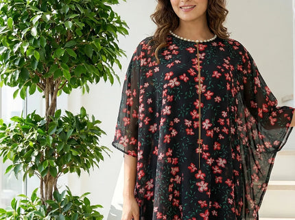 Effortless Floral Kaftan Dress