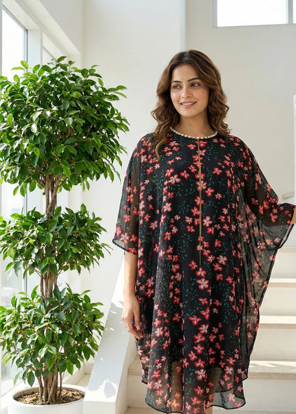 Effortless Floral Kaftan Dress