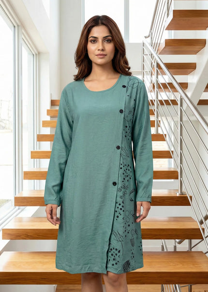 Asymmetrical Geometric Print Longline Top