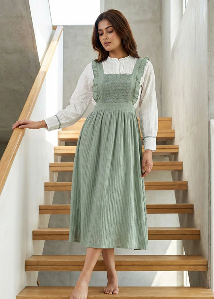 Elegant Plum Smocked Pinafore Set