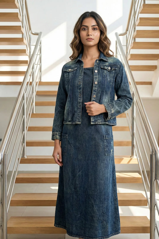 Urban Vintage Acid-Wash Denim Co-ord Set