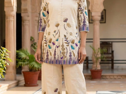 Cream Floral Print Co-ord Set