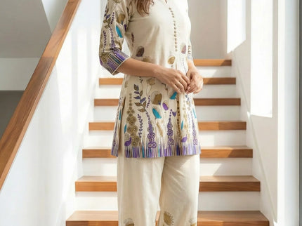 Cream Floral Print Co-ord Set