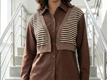 Mint & Emerald Striped Layered Shirt