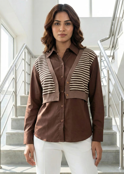 Mint & Emerald Striped Layered Shirt