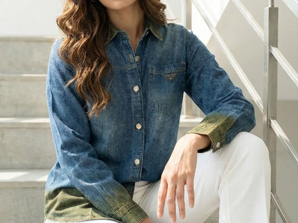 Urban Ombre Dip-Dye Denim Shirt